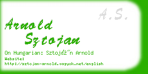 arnold sztojan business card